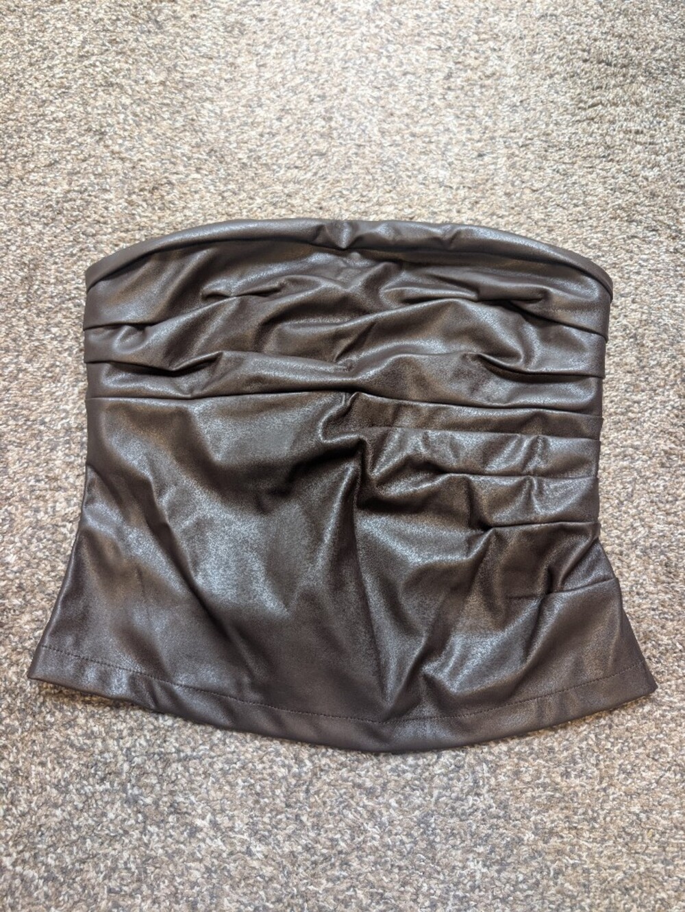 Banana Republic Faux Leather Ruched Camisole - Black